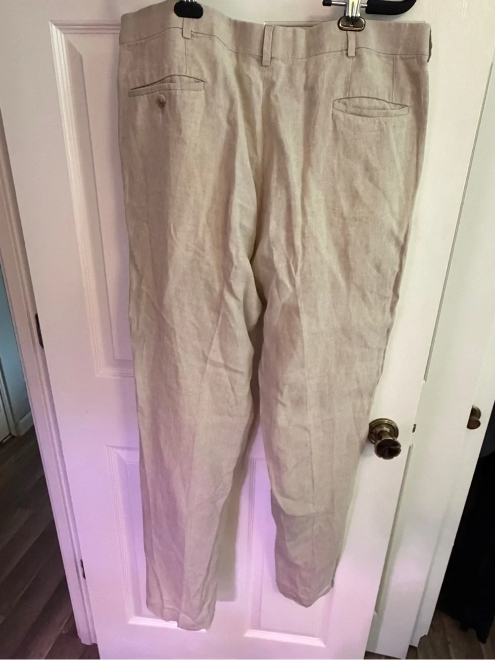 John W. Nordstrom 100% Linen Pants in Light Beige- Men Size 38R x 35- EUC!